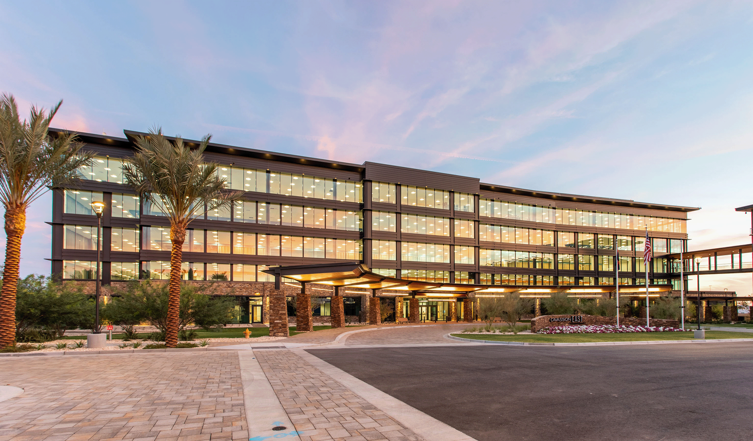 Exterior view of front entrance to Cavasson East